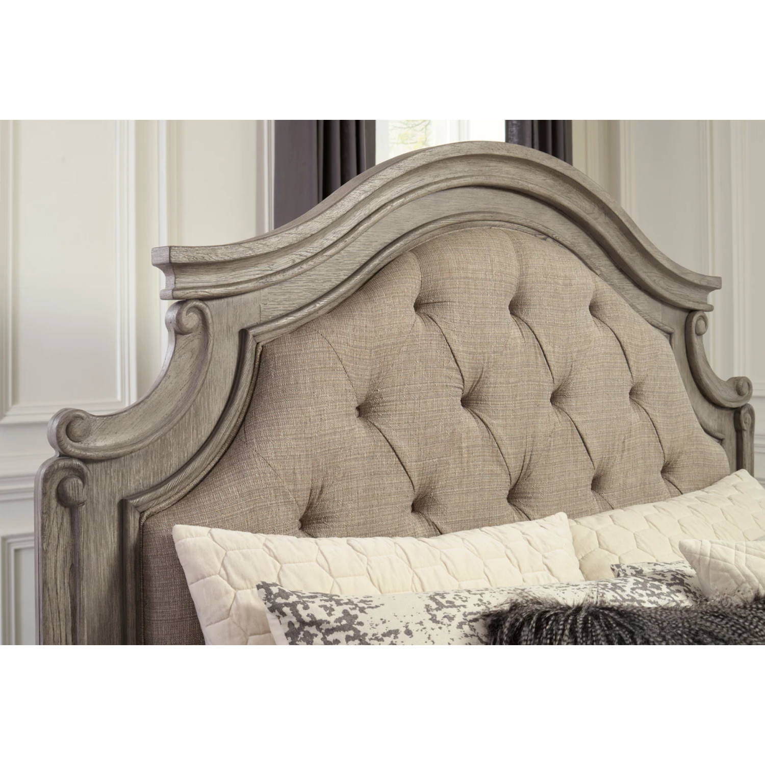 Lodenbay Antique Gray Upholstered Panel Bedroom Set