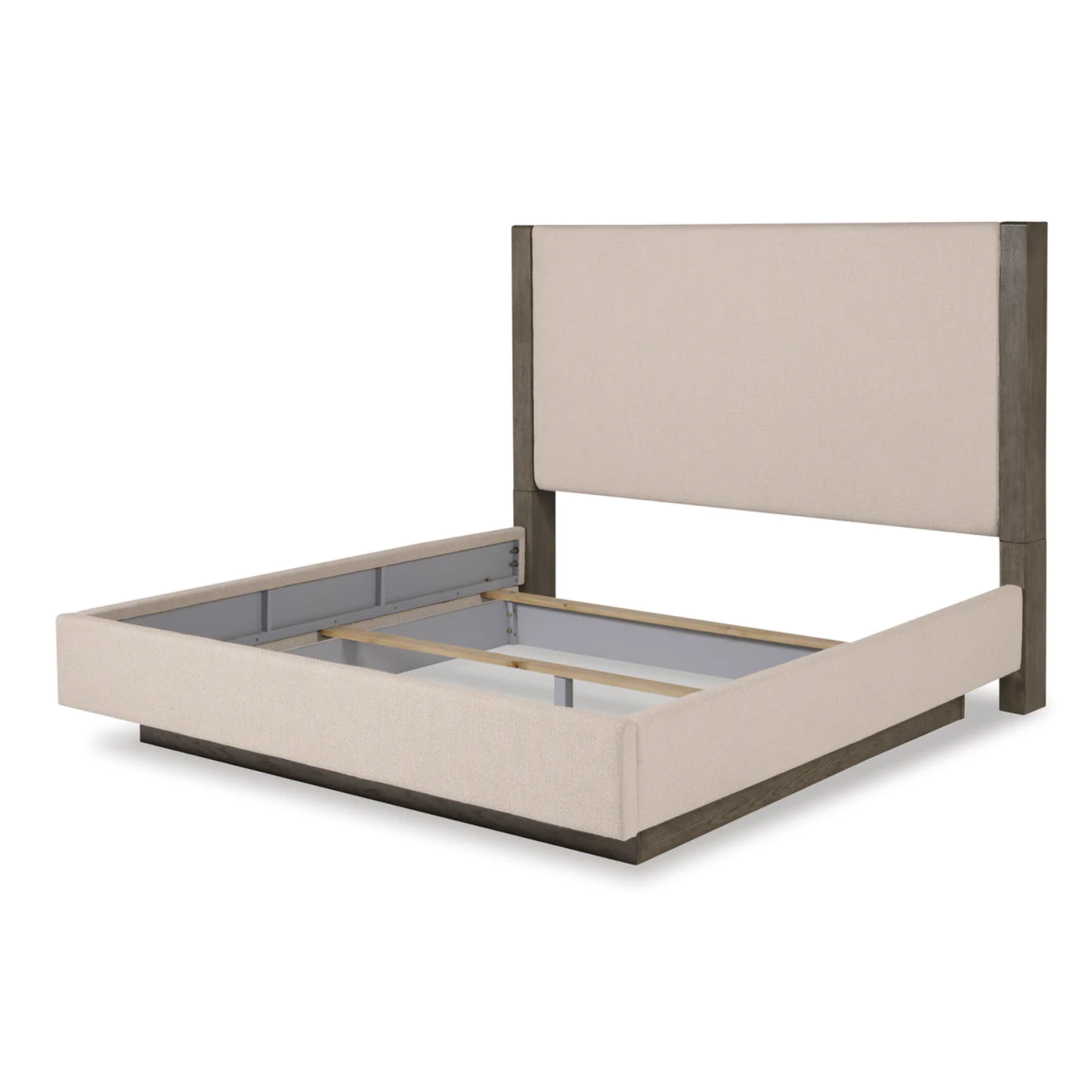 Anibecca Weathered Gray Upholstered Panel Bedroom Set