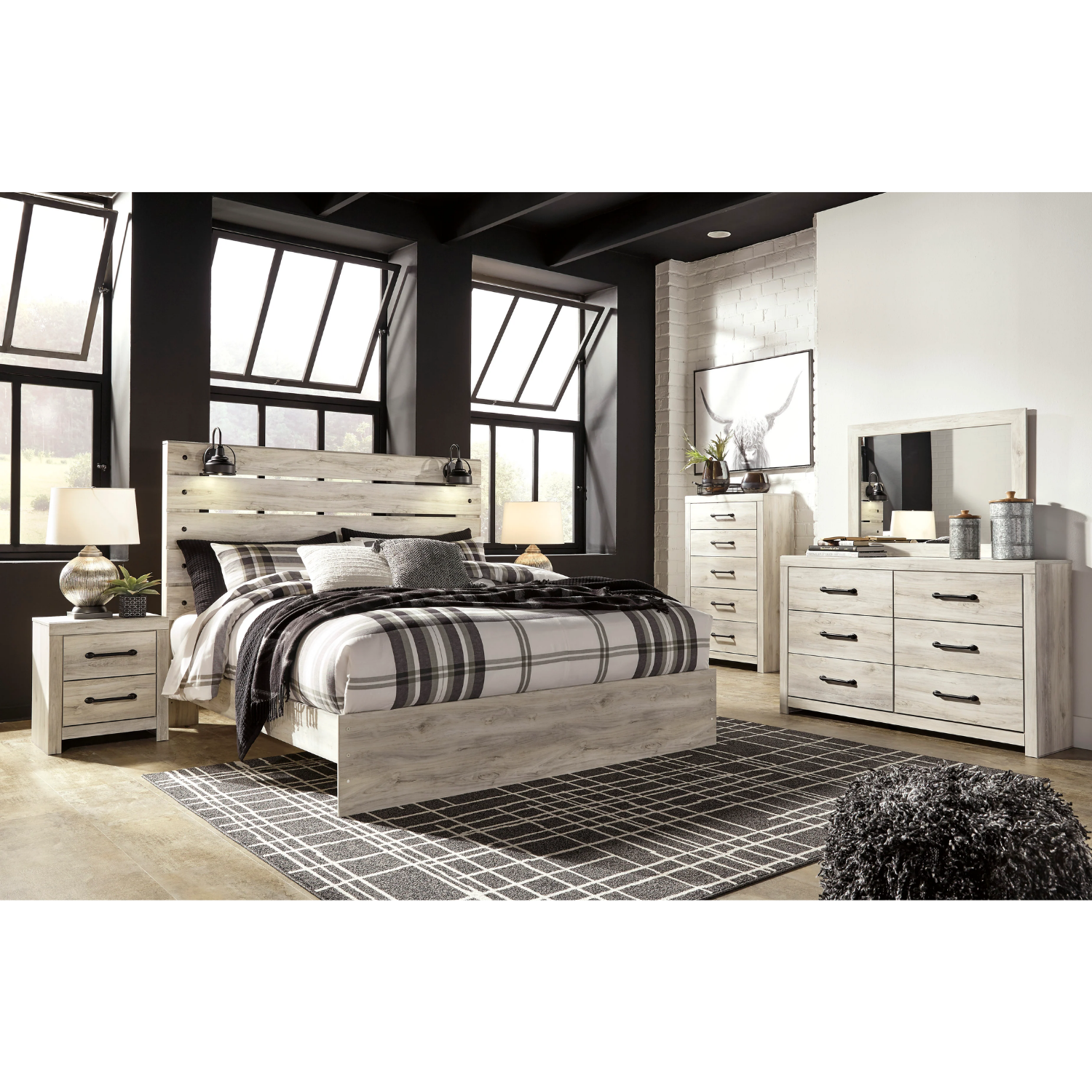 Cambeck Whitewash Panel Bedroom Set