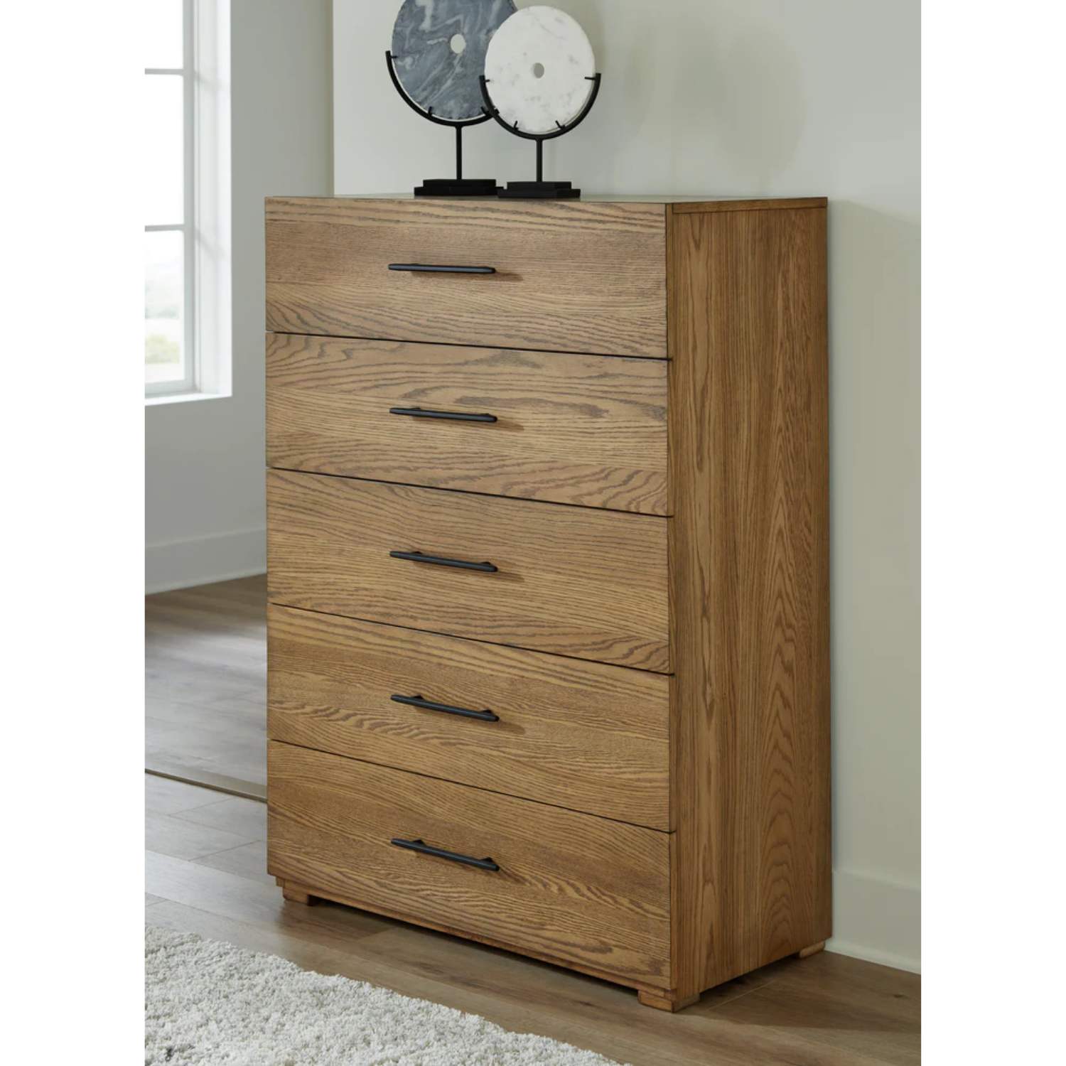 Dakmore Brown/Oatmeal Upholstered Panel Bedroom Set