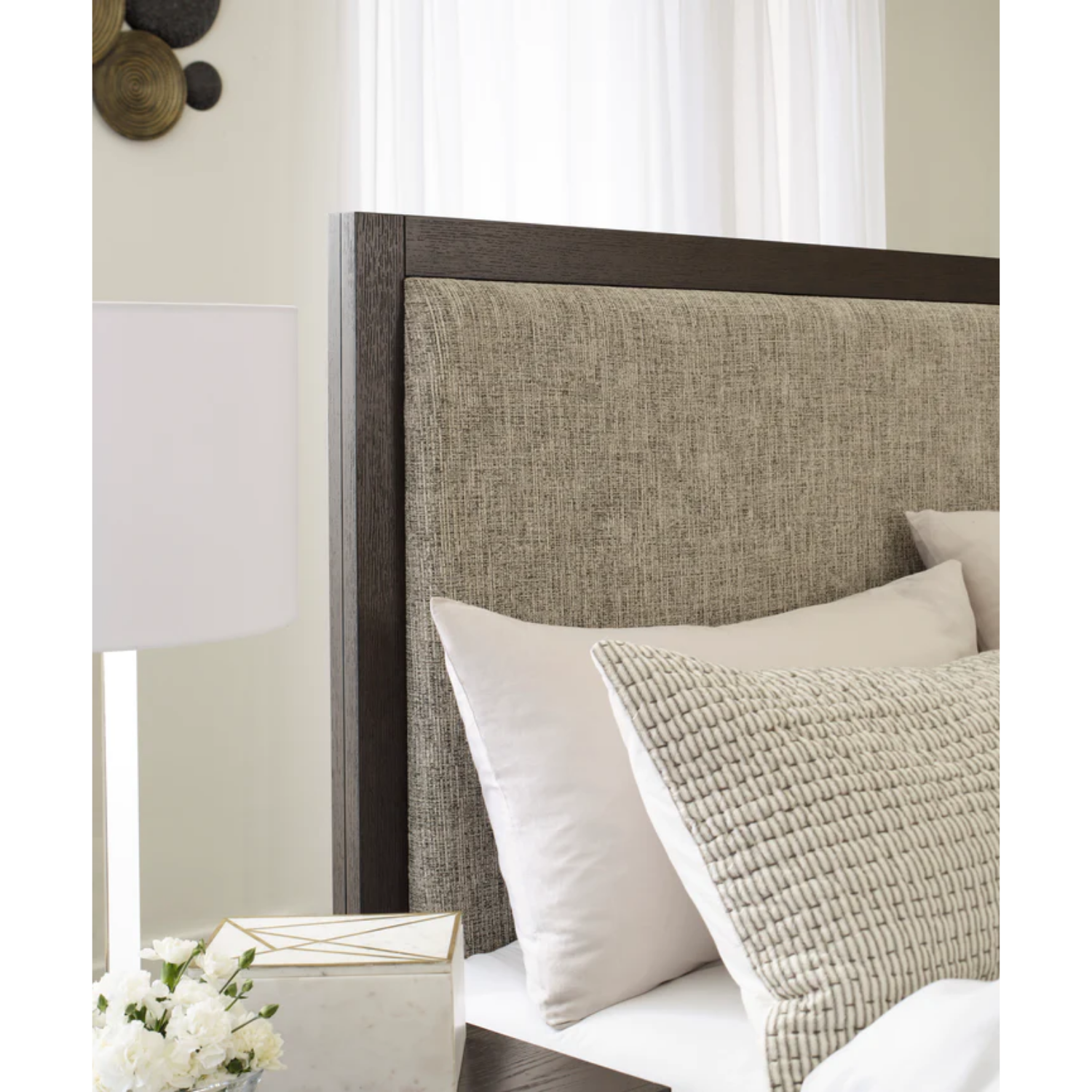 Burkhaus Brown Upholstered Panel Bedroom Set