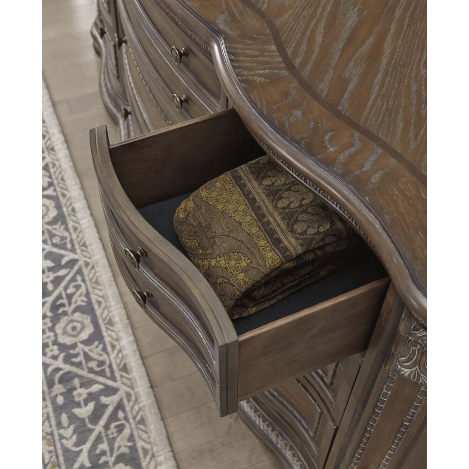 Charmond Brown Upholstered Sleigh Bedroom Set