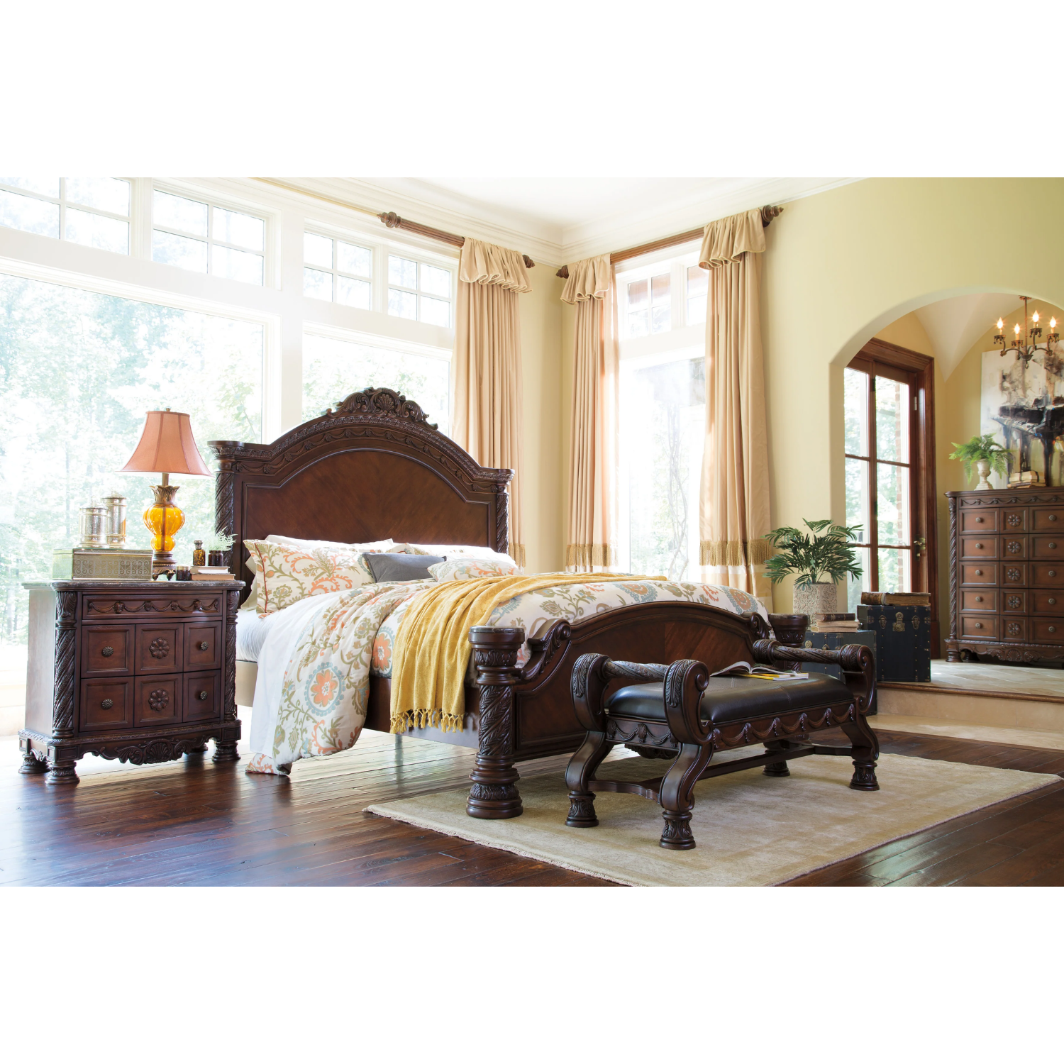 North Shore Dark Brown Panel Bedroom Set
