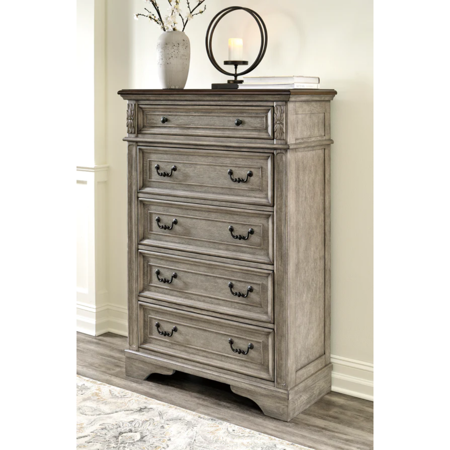 Lodenbay Antique Gray Upholstered Panel Bedroom Set