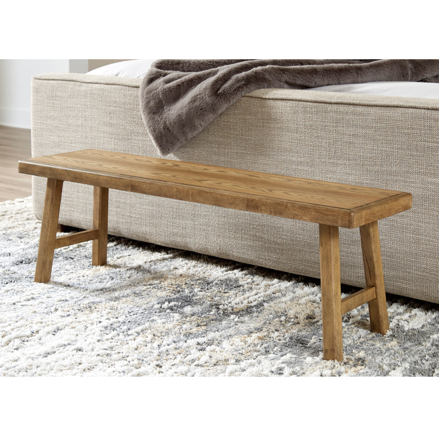 Dakmore Brown/Oatmeal Upholstered Panel Bedroom Set