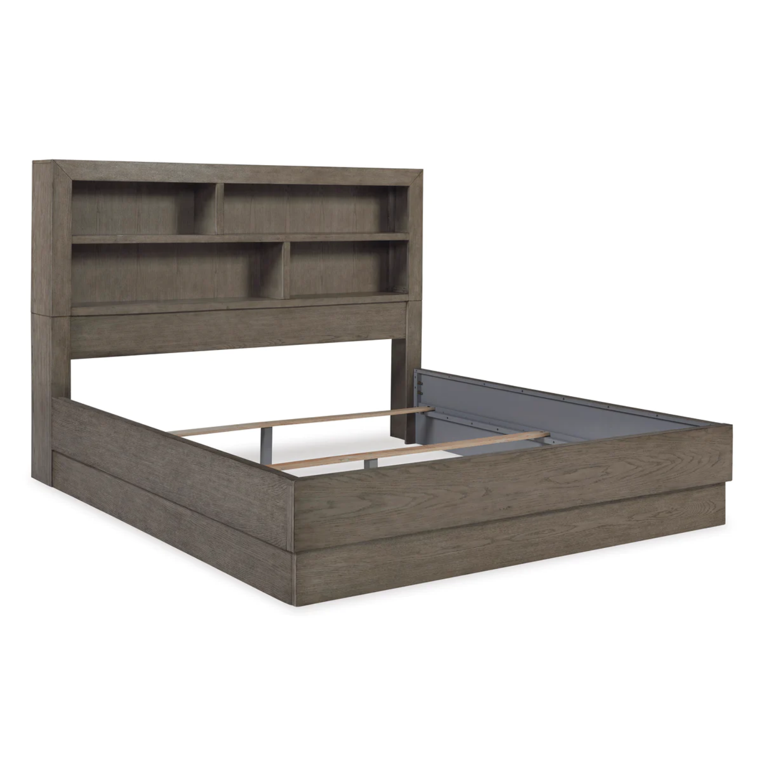 Anibecca Weathered Gray Bookcase Panel Bedroom Set