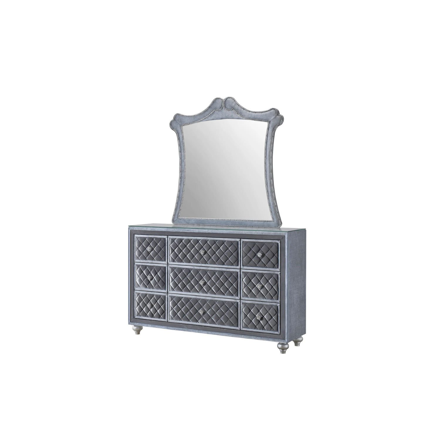 Cameo Gray Upholstered Panel Bedroom Set