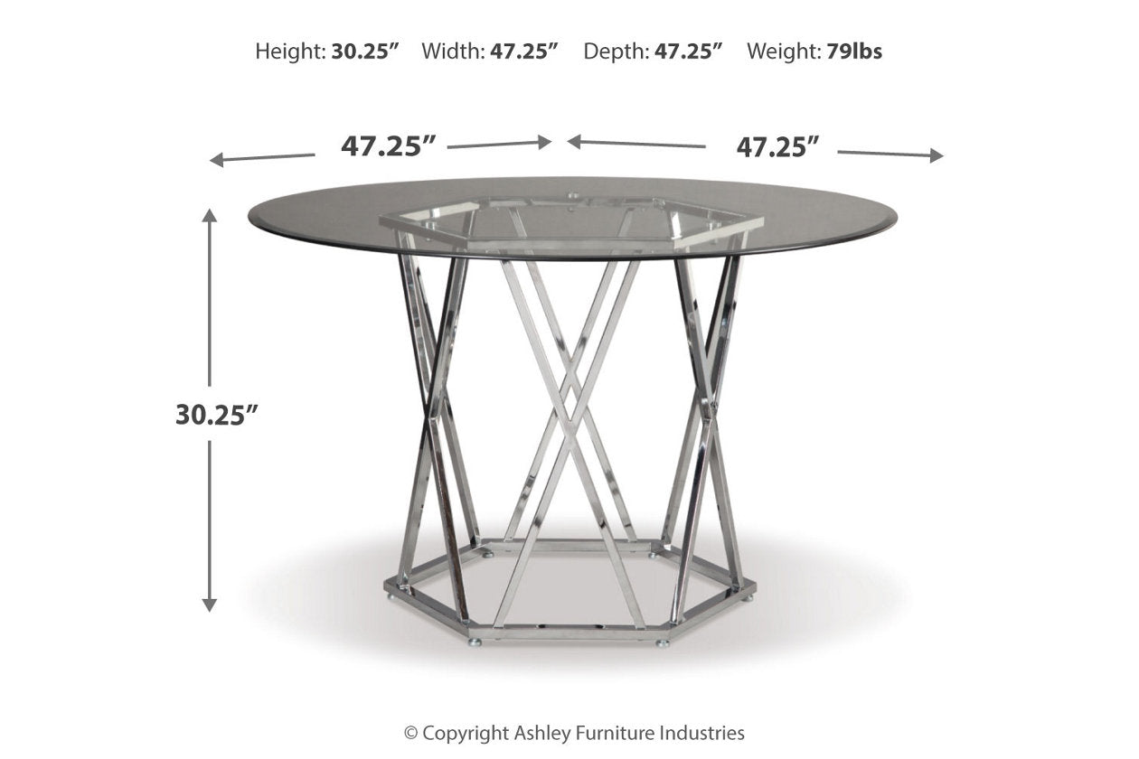 Madanere Black/Chrome 5-Piece Round Dining Set