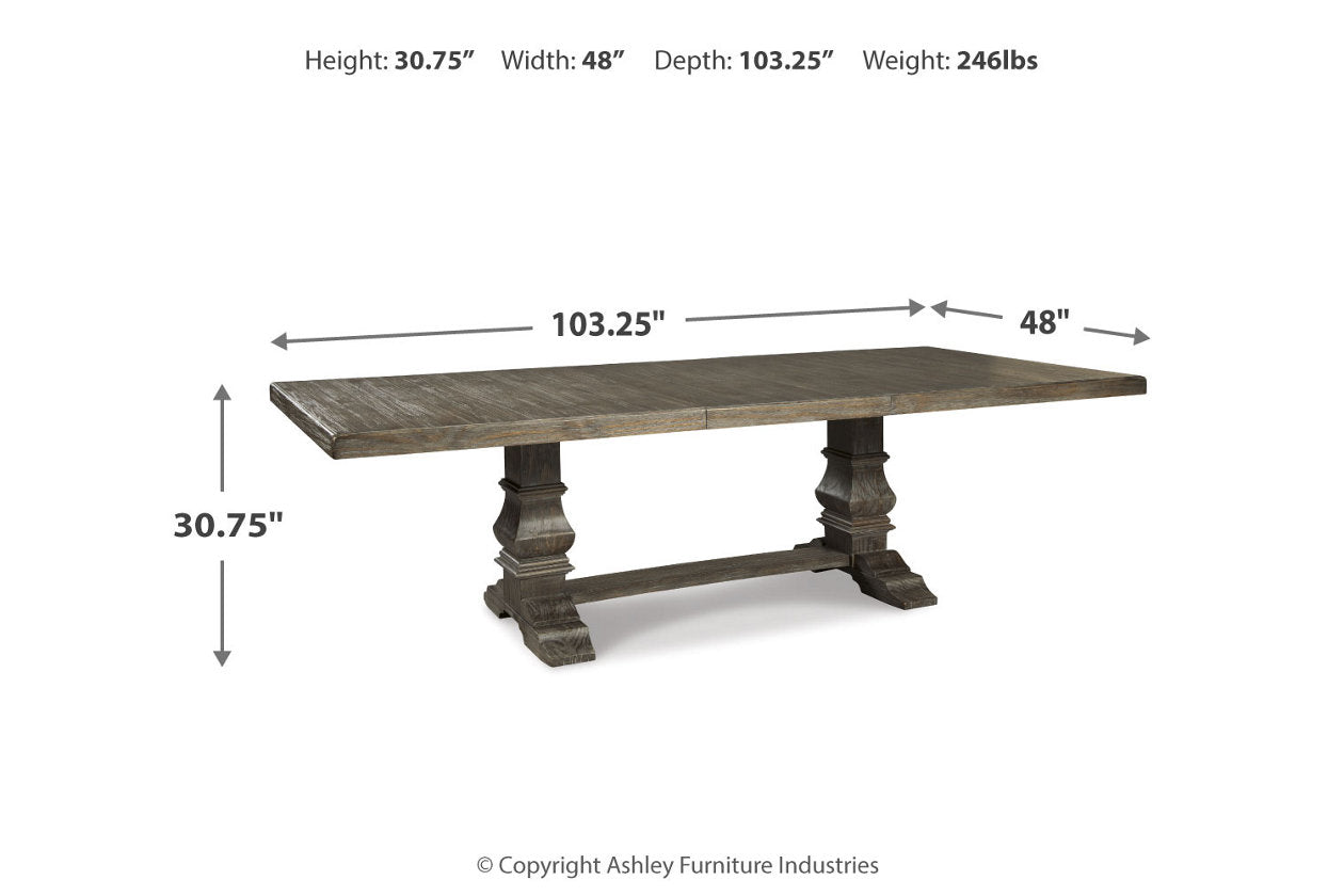 Wyndahl Rustic Brown Extendable Dining Set