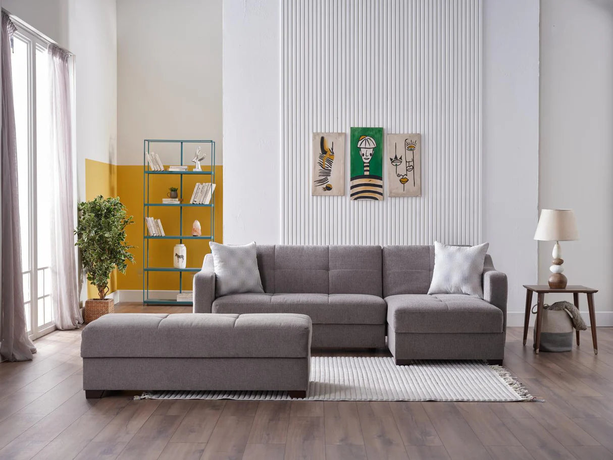 Tahoe Verderio Gray Storage Sleeper Sectional
