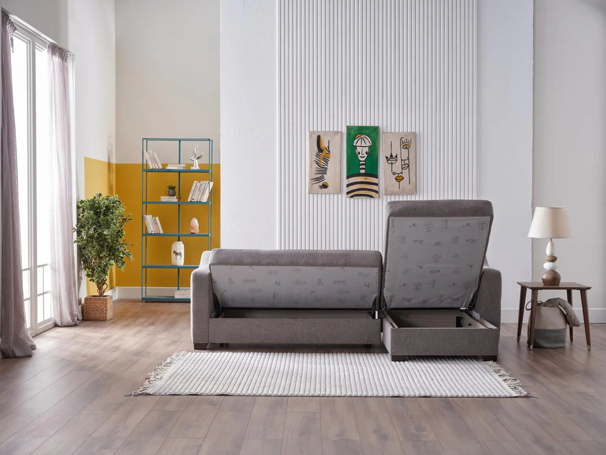 Tahoe Verderio Gray Storage Sleeper Sectional