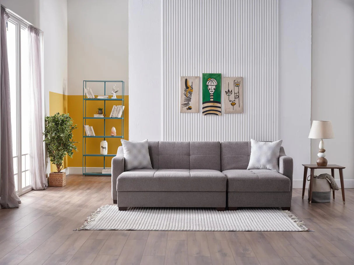 Tahoe Verderio Gray Storage Sleeper Sectional