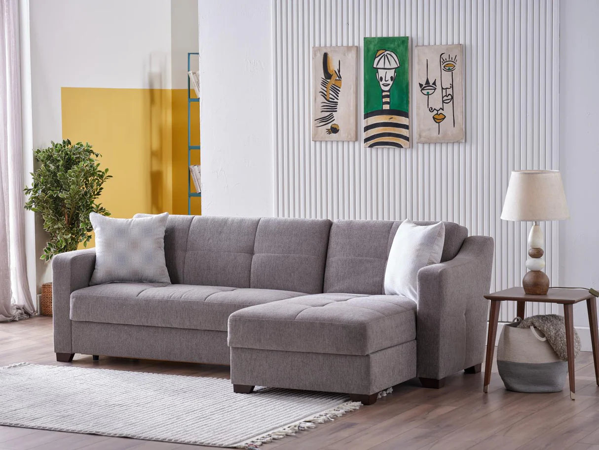 Tahoe Verderio Gray Storage Sleeper Sectional