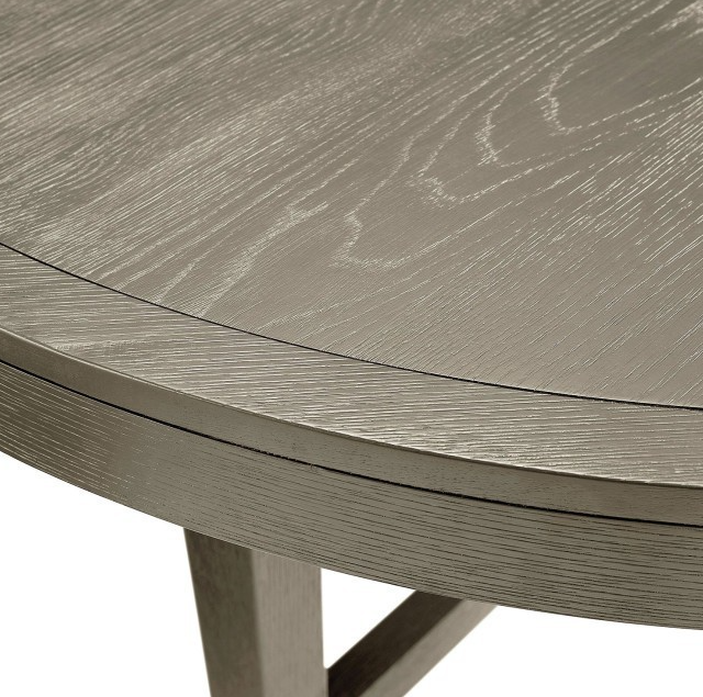 Juego de mesa de comedor redonda contemporánea Versailles en gris