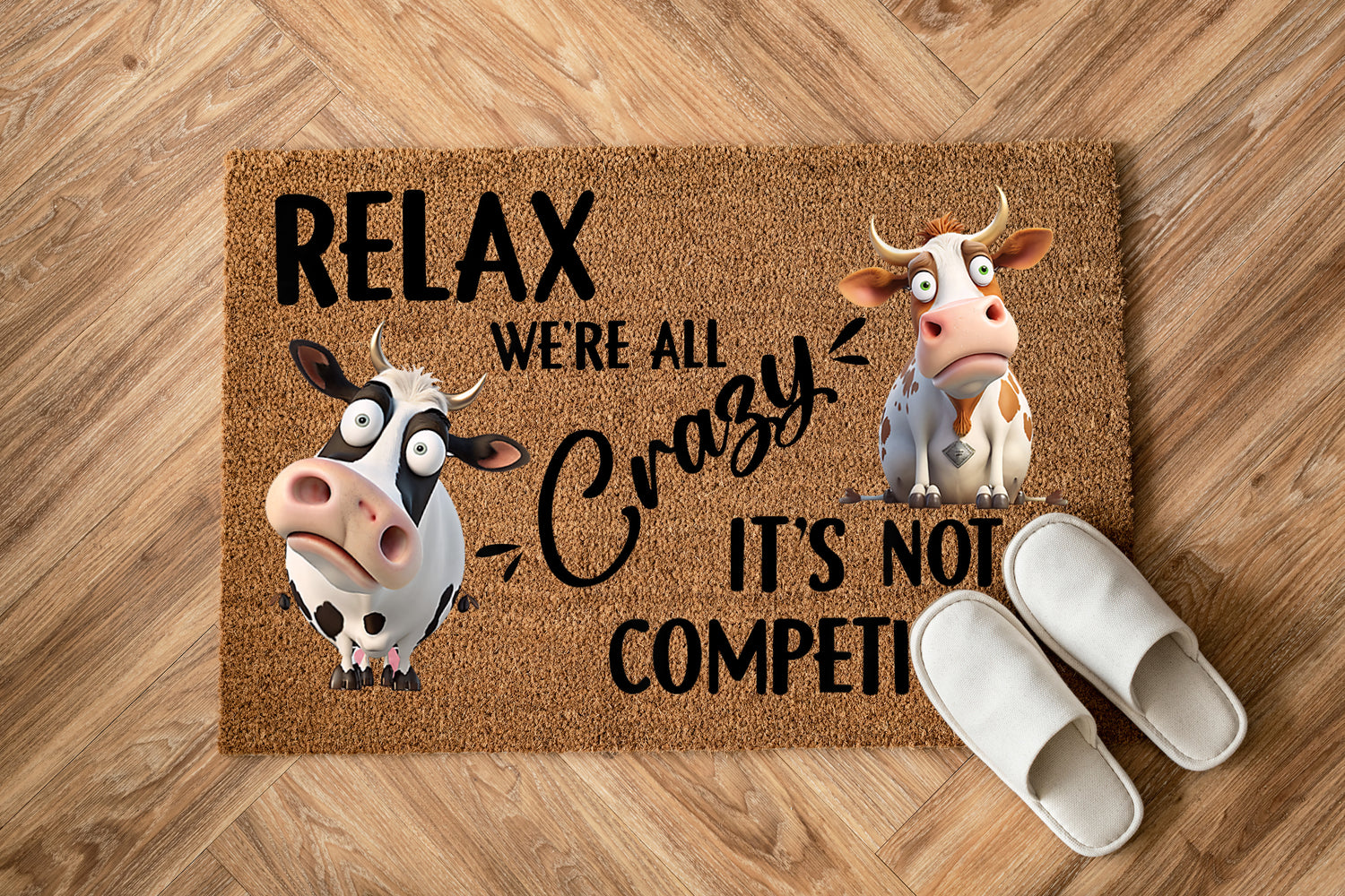 Crazy Cows Farmhouse Doormat