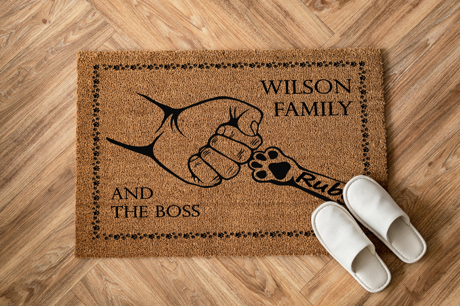 Custom Dog Family Name Doormat (Make contact for personalization details)