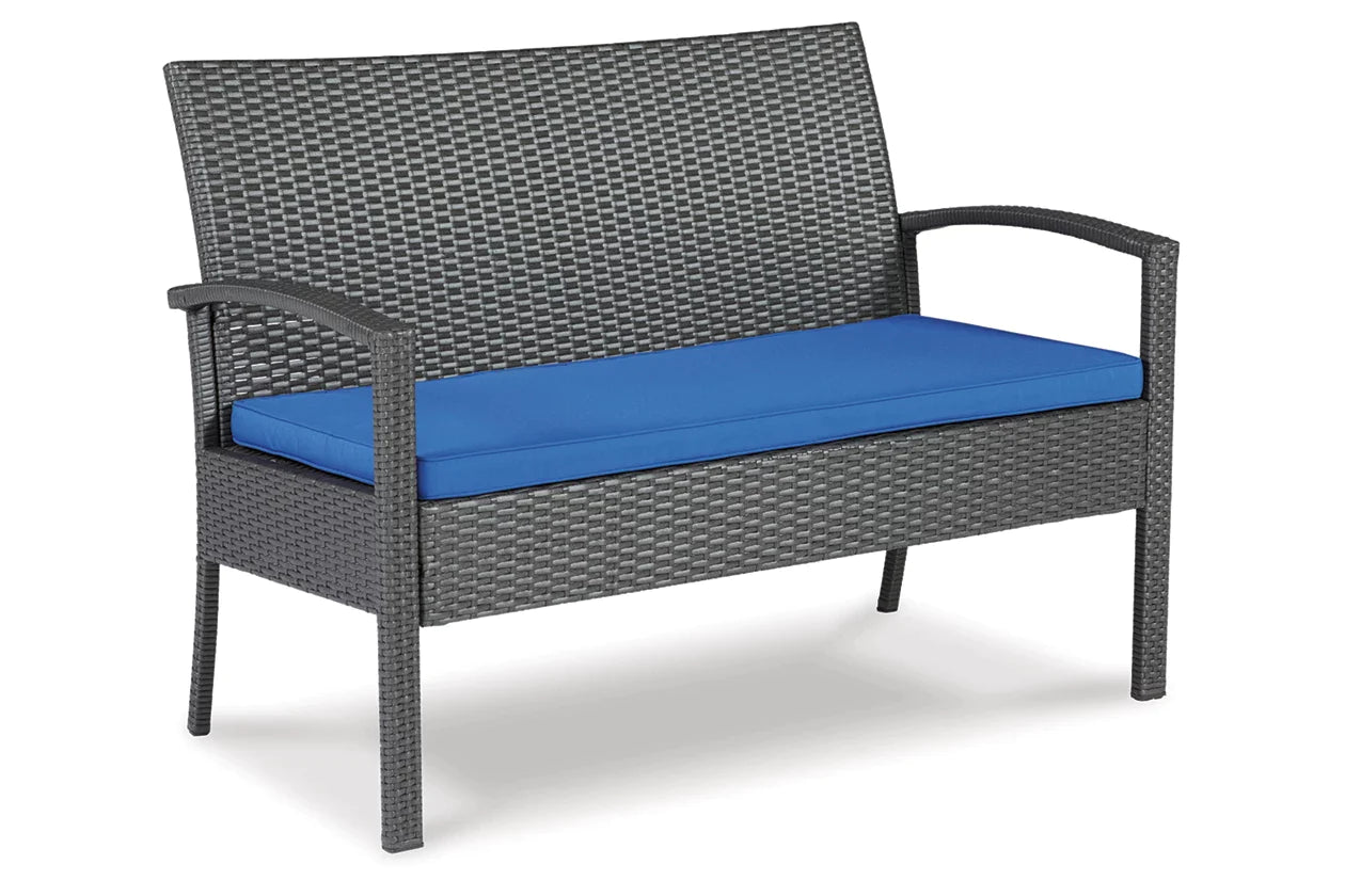 Alina Outdoor Resin Wicker 4 Piece Conversation Set - Decohub Home