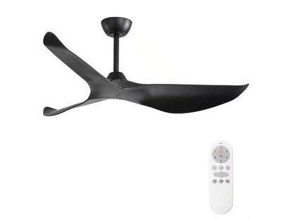 52 in. Indoor/Outdoor Black Ceiling Fan with Remote Control and Reversible Motor