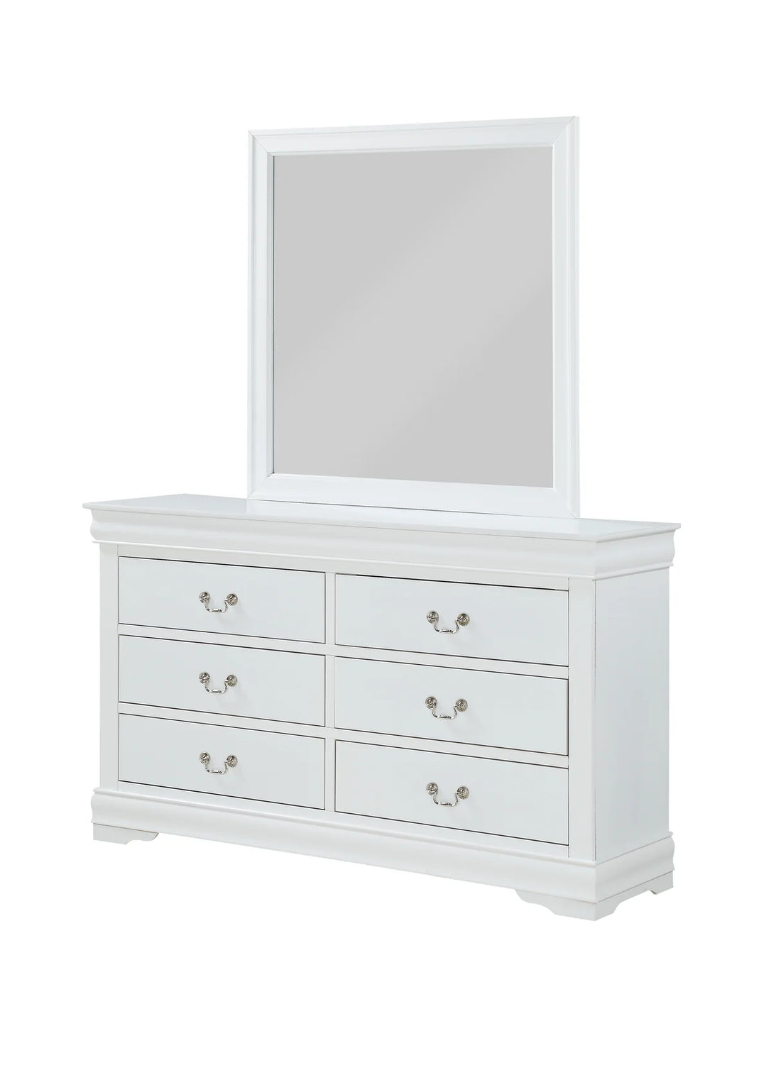 Conjunto de dormitorio juvenil Louis Philip White Sleigh