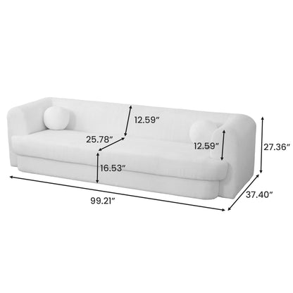 Sherpa Upholstered Wide Seat Sofa