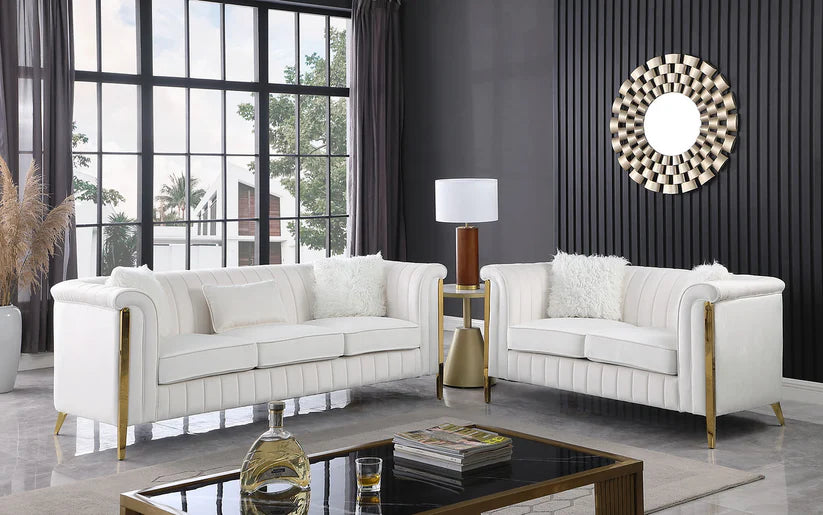 Fara Sofa and Loveseat Cream