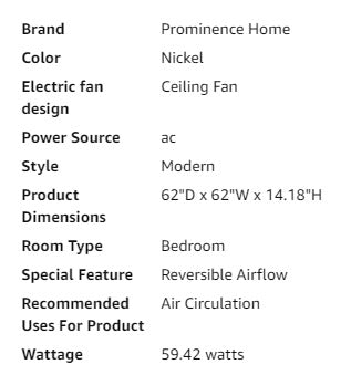 62 inch Guyanna Pewter Indoor Ceiling Fan with Remote