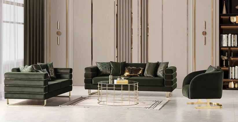 Luma Emerald Sofa and Loveseat