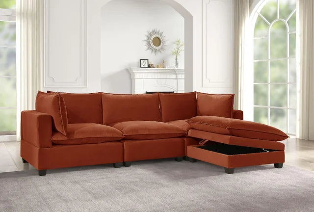 Cloud2 - Rust Velvet Modular Sectional