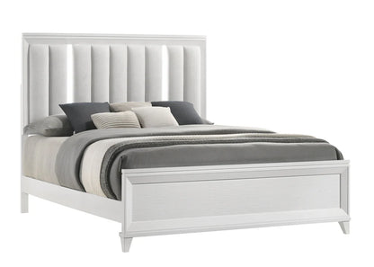 Cressida White Upholstered LED Panel Bedroom Set - King