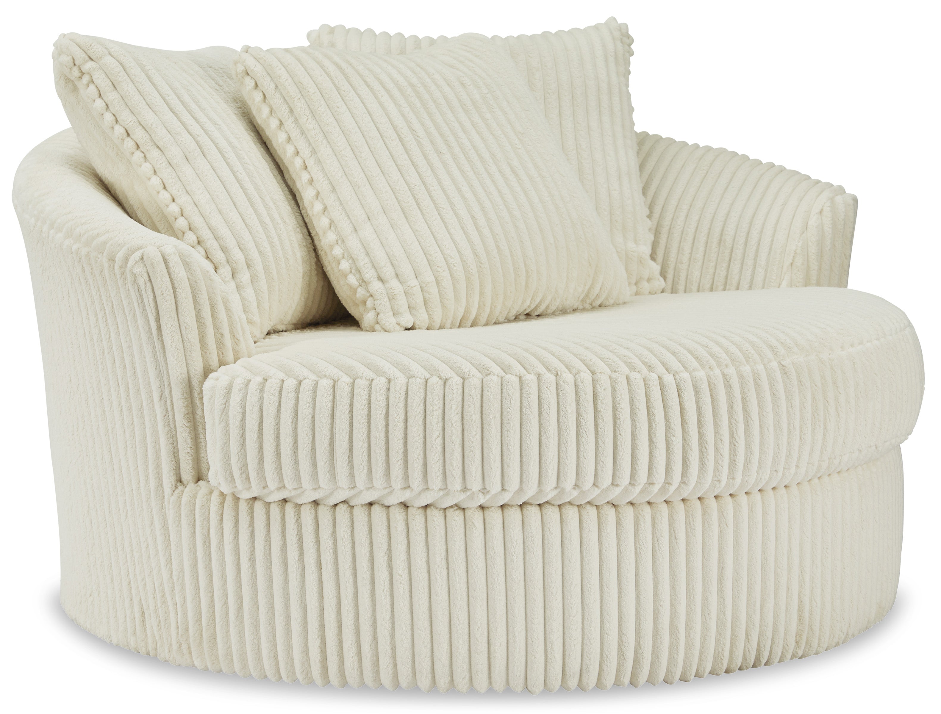 Lindyn Ivory Oversized Swivel Accent Chair