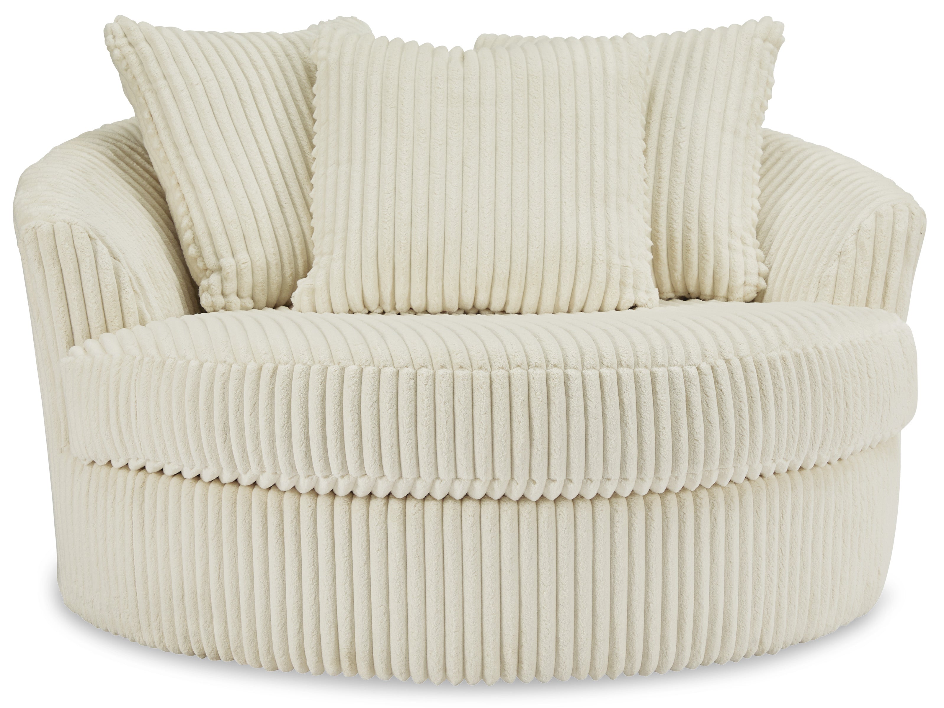 Lindyn Ivory Oversized Swivel Accent Chair