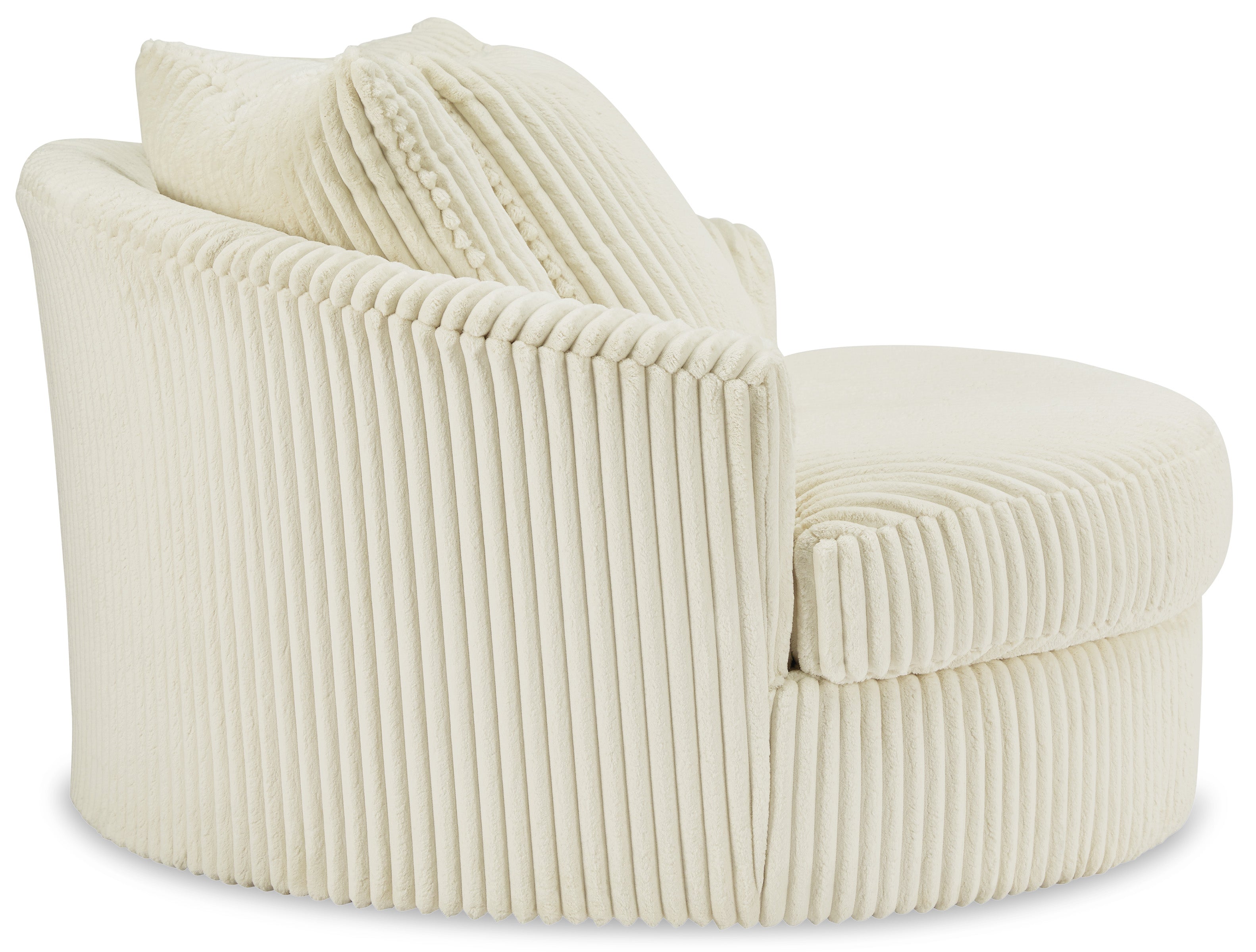 Lindyn Ivory Oversized Swivel Accent Chair