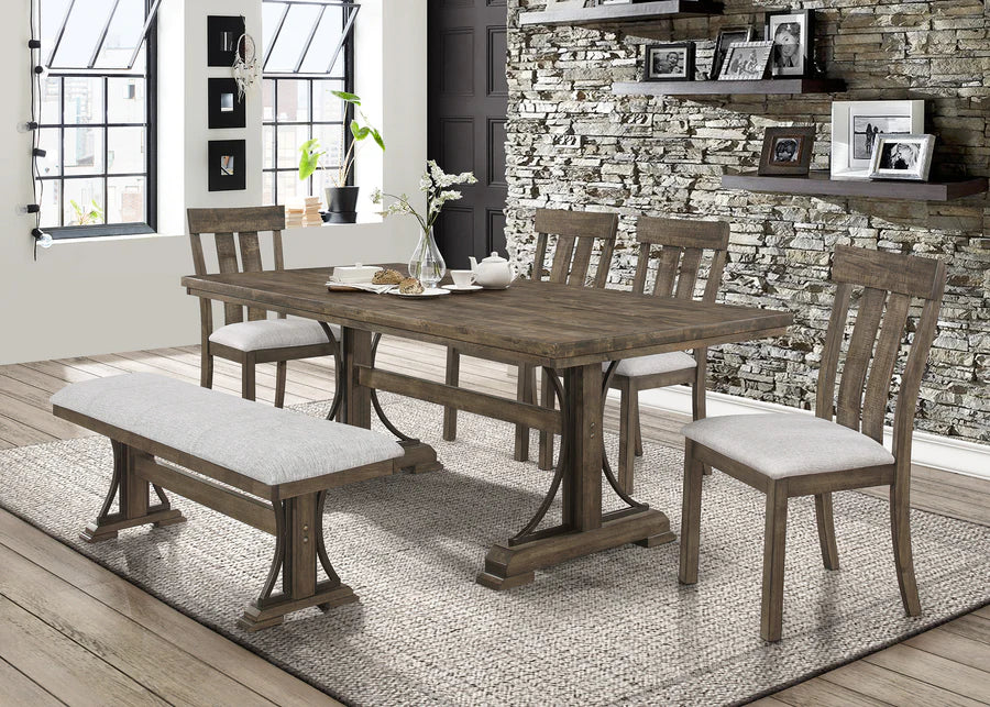 Juego de comedor Quincy en marrón grisáceo
