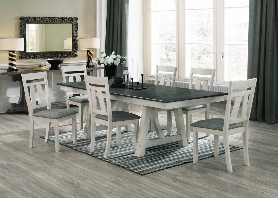 Maribelle Chalk/Gray Extendable Dining Set