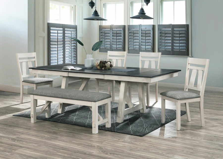 Maribelle Chalk/Gray Extendable Dining Set