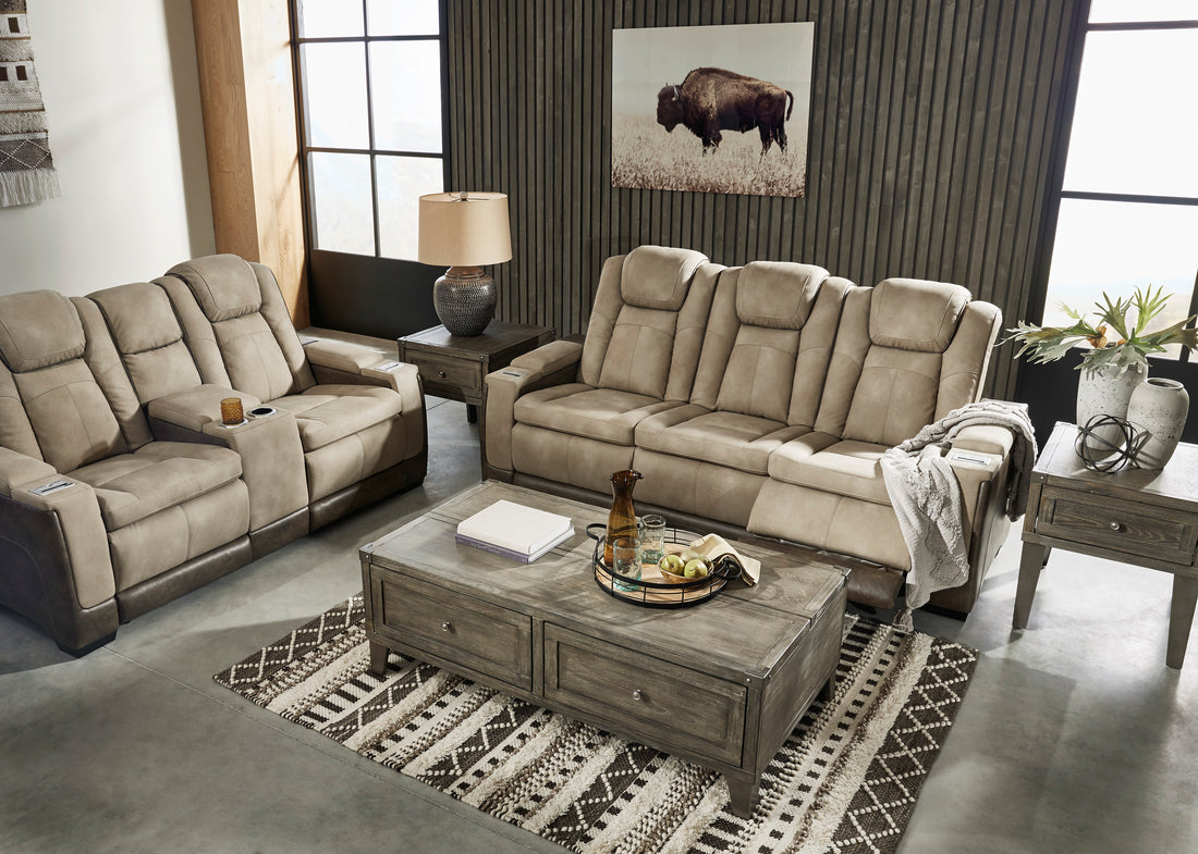 Next-Gen Durapella Sand Power Reclining Living Room Set