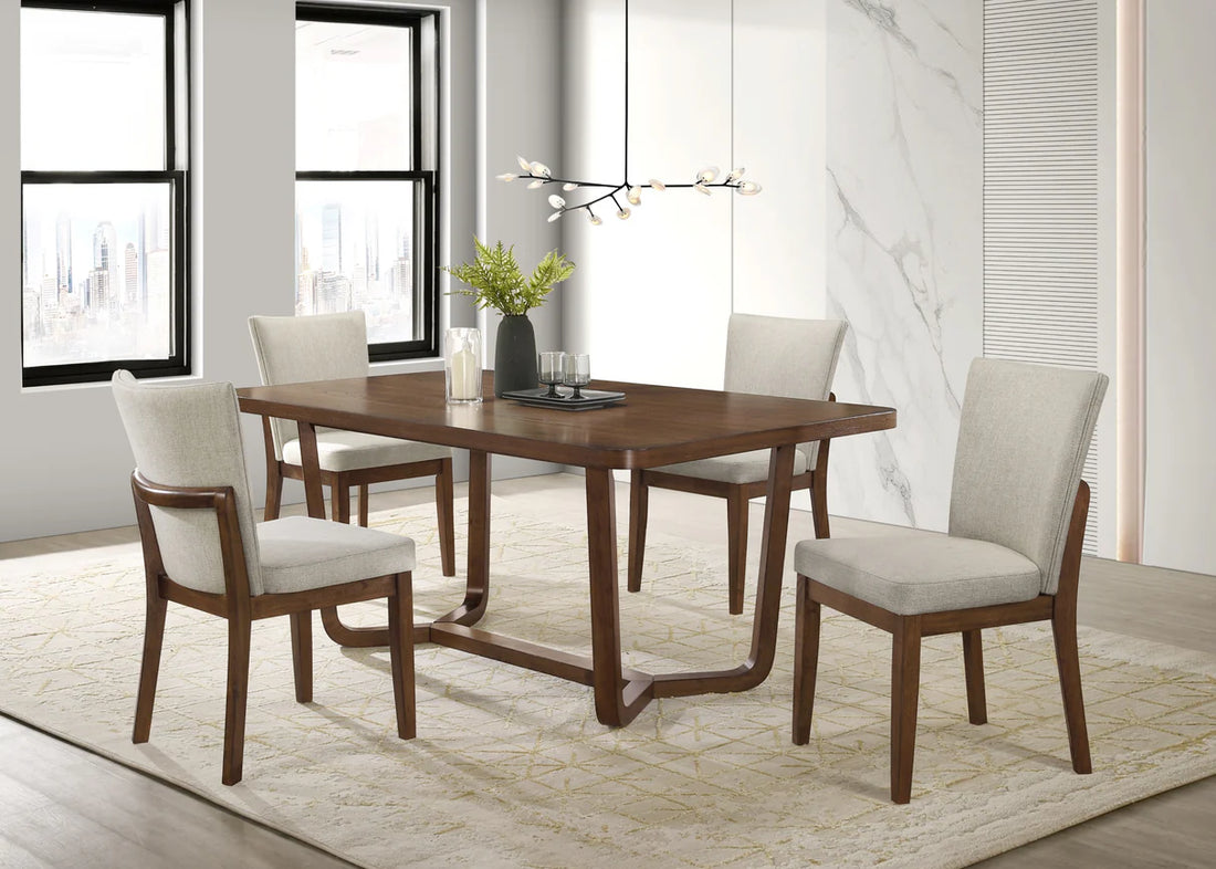 Salerno Beige/Brown Dining Set