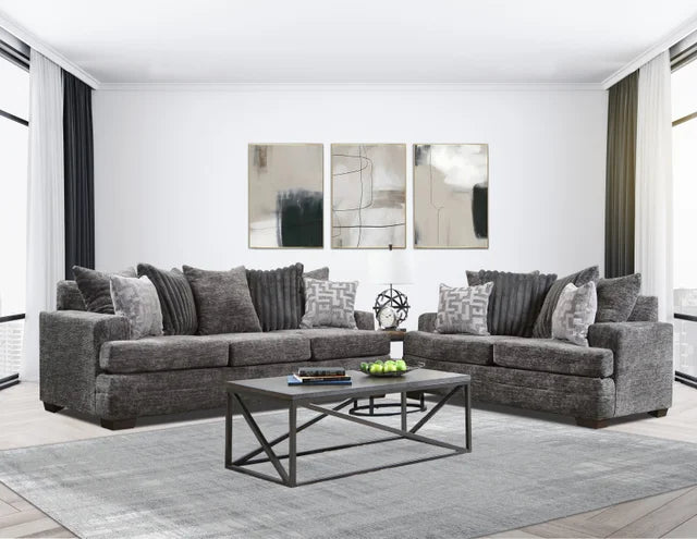 2675-07 CHARCOAL Sofa &amp; Loveseat Set