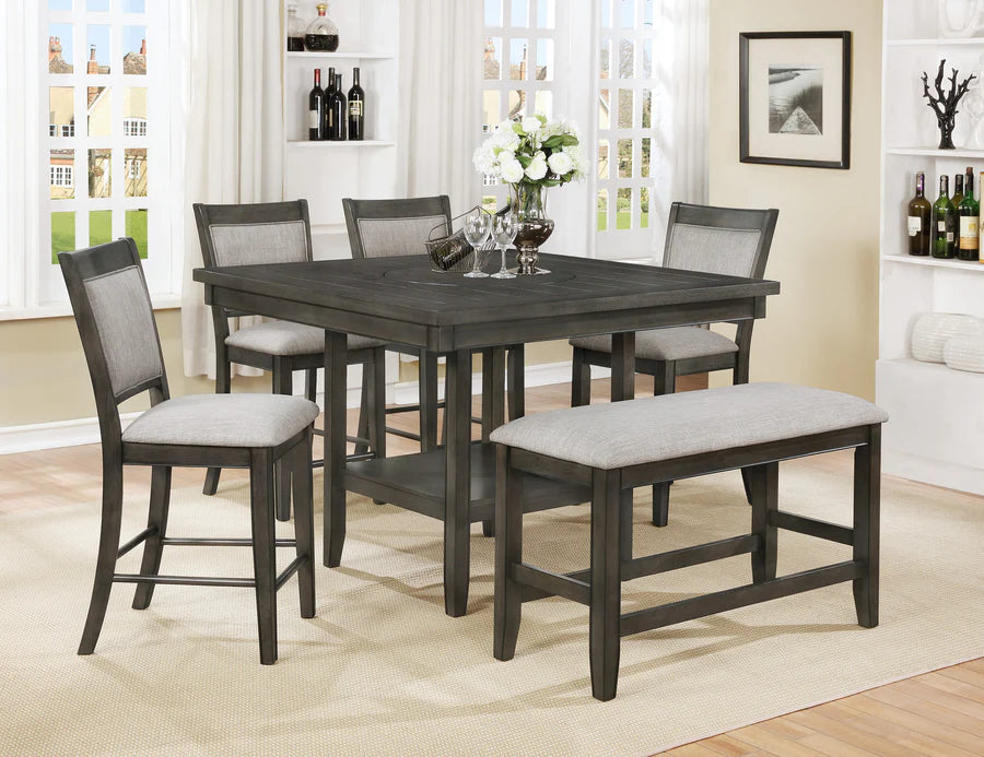 Juego de comedor de altura de mostrador Fulton Gray
