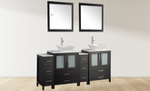 84 in. Double Sink Bathroom Vanity Combo Set in Espresso - Decohub Home