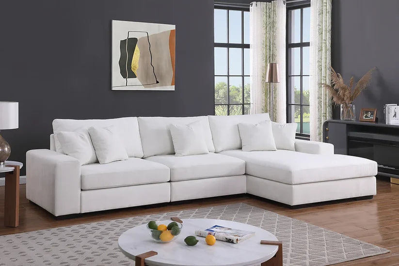 Comfy 3pcs Cream Sectional