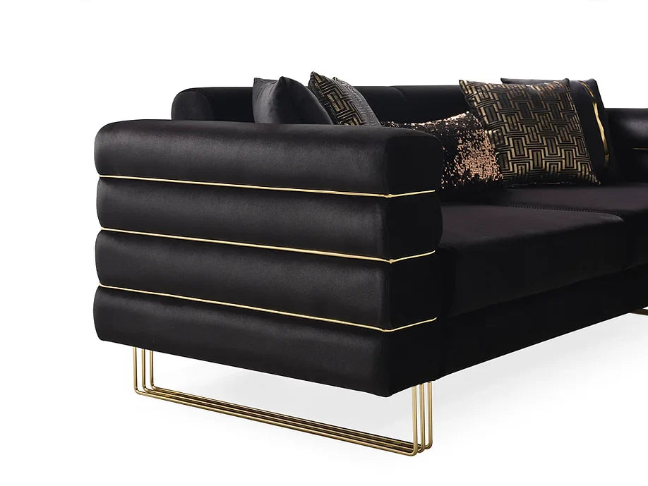 Luma Black Sofa and Loveseat