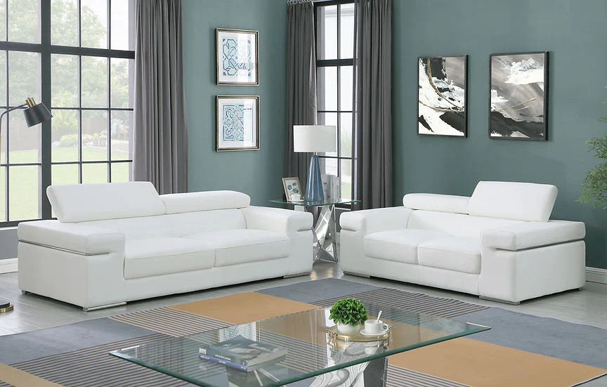 Soho White 2pc Love Seat and Sofa