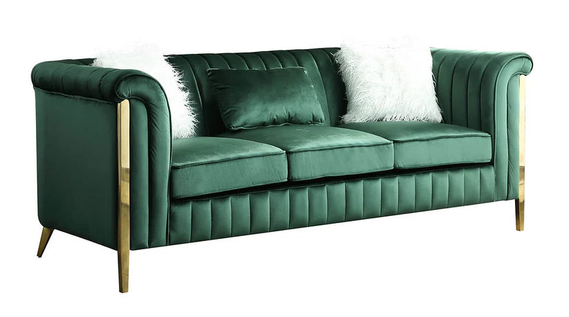 Fara Sofa and Loveseat Green