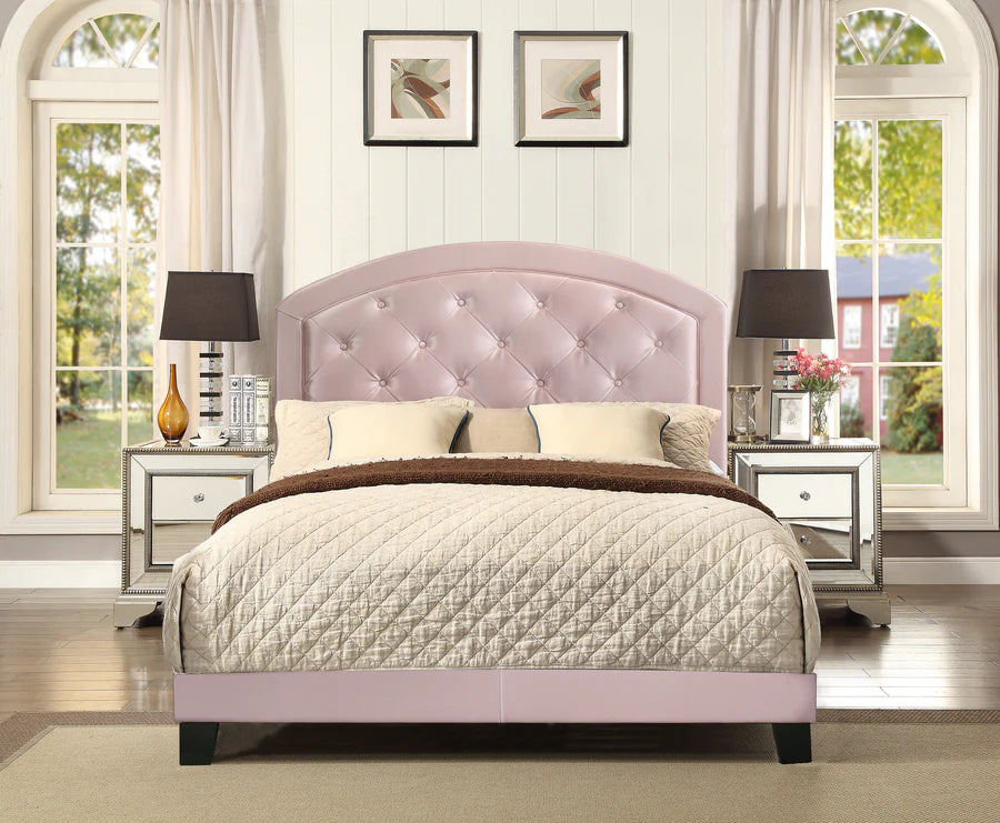 Gaby Pink Full Upholstered Platform Bed