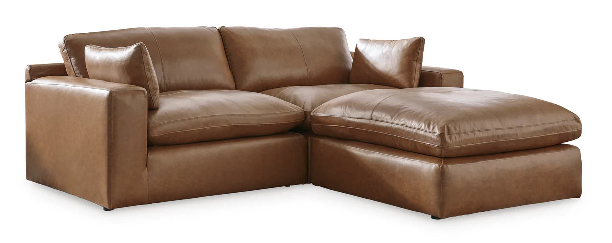 Seccional Emilia Caramel de 5 piezas con otomana