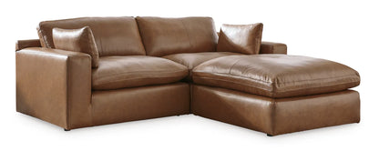 Seccional Emilia Caramel de 5 piezas con otomana