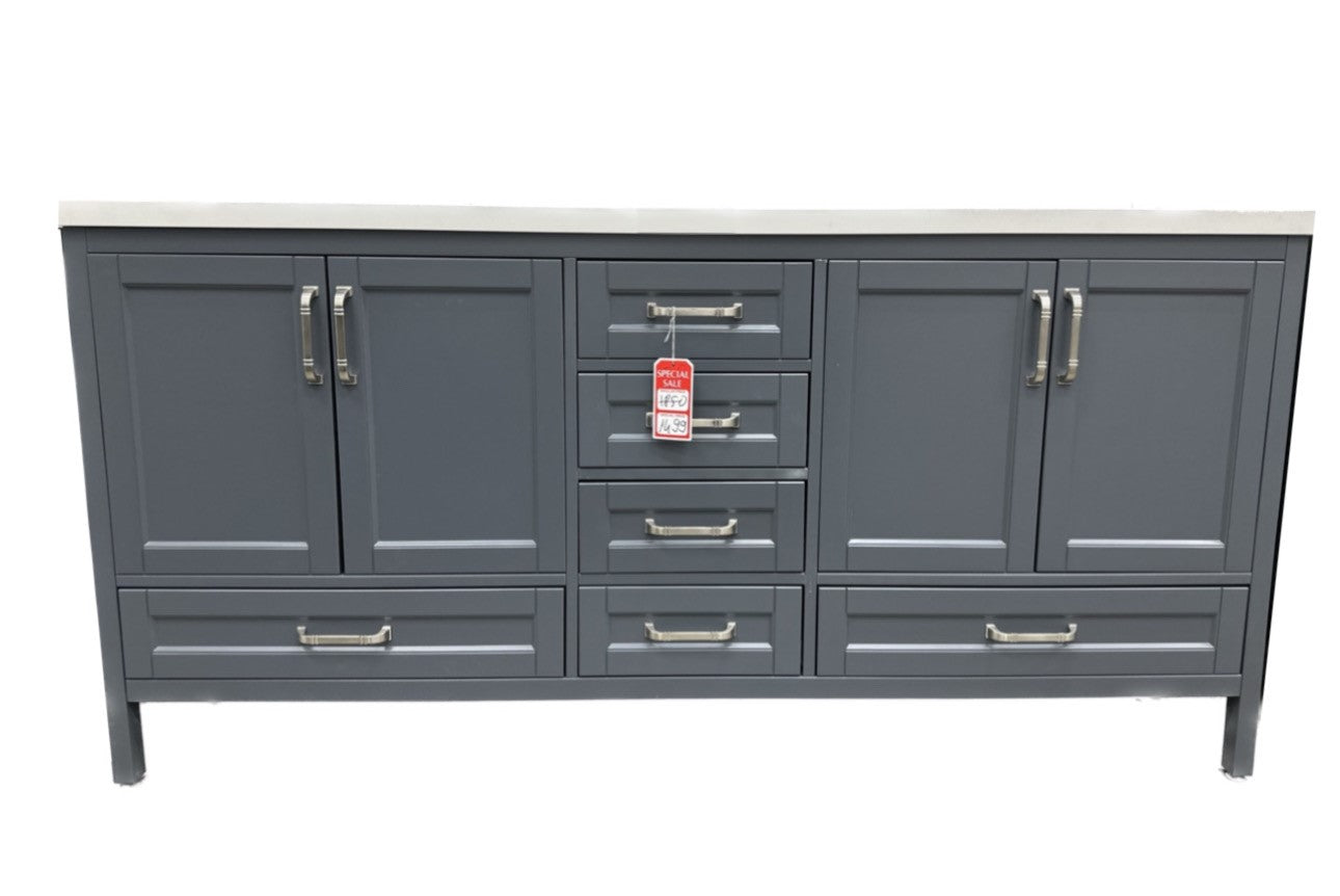 Sandstone 60 in. Vanity Cabinet only in Gray - Decohub Home