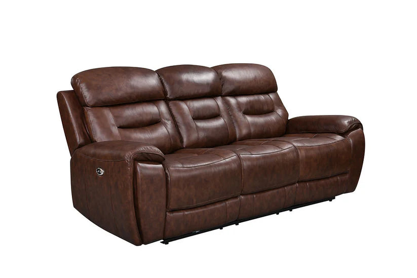 Rosewood Leather/power reclining set 3 pcs