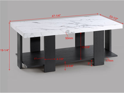 Boris Faux Marble 3-Piece Coffee Table Set